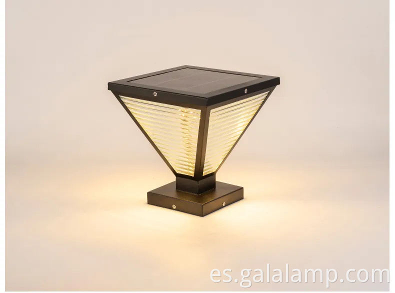 Modernas luces de columna solar al aire libre para patios y pasarelas